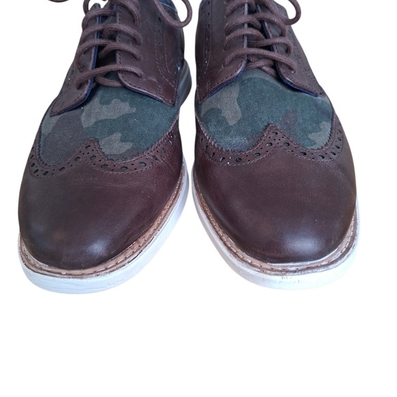 Cole Haan Men's Leather Men’s Casual Brogue Sneakers  Brown & Camouflage - Picture 12 of 13